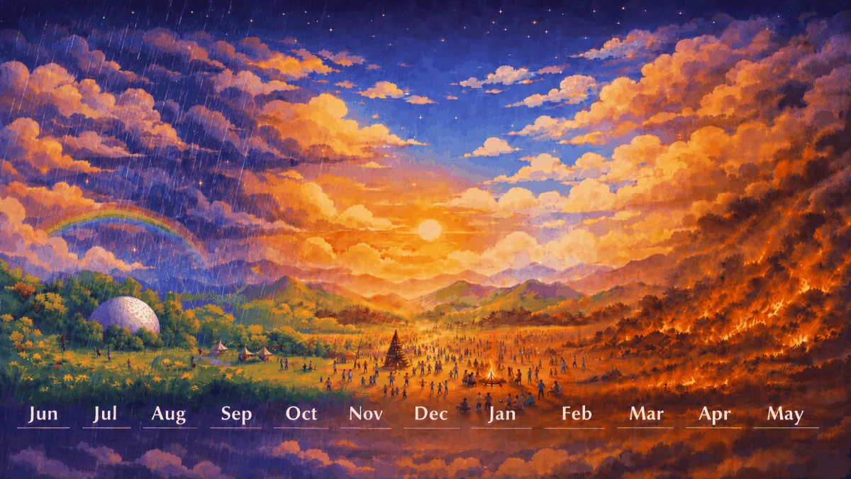 Pai seasonal calendar showing weather throughout the year